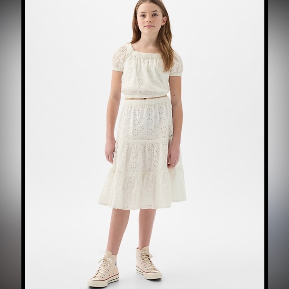 Gap kids tiered eyelet skirt nwot